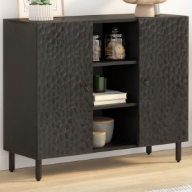 Solid black mango wood sideboard 90x33x75 cm by , Sideboards - Ref: Foro24-356847, Price: 174,99 €, Discount: %