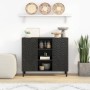 Solid black mango wood sideboard 90x33x75 cm by , Sideboards - Ref: Foro24-356847, Price: 174,49 €, Discount: %