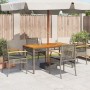 Garden chairs with cushion 4 pcs gray PE rattan and acacia wood by , Garden chairs - Ref: Foro24-366252, Price: 226,57 €, Dis...