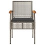 Garden chairs with cushion 4 pcs gray PE rattan and acacia wood by , Garden chairs - Ref: Foro24-366252, Price: 226,57 €, Dis...