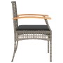 Garden chairs with cushion 4 pcs gray PE rattan and acacia wood by , Garden chairs - Ref: Foro24-366252, Price: 226,57 €, Dis...