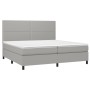 Cama box spring con colchón tela gris claro 200x200 cm de vidaXL, Camas y somieres - Ref: Foro24-3141721, Precio: 662,31 €, D...