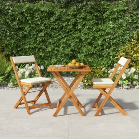 3-piece terrace folding table and chairs and acacia wood cushions by vidaXL, Garden sets - Ref: Foro24-319704, Price: 147,04 ...