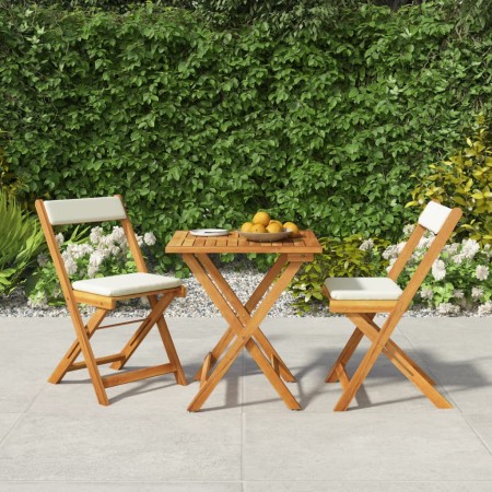 3-piece terrace folding table and chairs and acacia wood cushions by vidaXL, Garden sets - Ref: Foro24-319704, Price: 148,99 ...