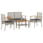 4-piece garden furniture set and gray synthetic rattan cushions by , Garden sets - Ref: Foro24-366267, Price: 226,94 €, Disco...