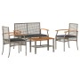 4-piece garden furniture set and gray synthetic rattan cushions by , Garden sets - Ref: Foro24-366267, Price: 226,94 €, Disco...