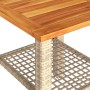 Mesa de jardín ratán sintético madera acacia beige 40x40x42 cm de , Mesas de jardín - Ref: Foro24-366265, Precio: 48,27 €, De...