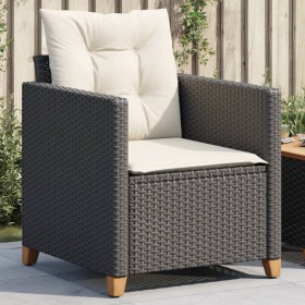 Garden chair with black synthetic rattan cushions by , Garden chairs - Ref: Foro24-366317, Price: 93,97 €, Discount: %