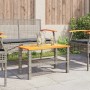 Garden table synthetic rattan gray acacia wood 70x38x42 cm by , Garden tables - Ref: Foro24-366271, Price: 72,25 €, Discount: %