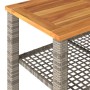 Garden table synthetic rattan gray acacia wood 70x38x42 cm by , Garden tables - Ref: Foro24-366271, Price: 72,25 €, Discount: %