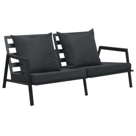 2-seater garden sofa with dark gray aluminum cushions by vidaXL, Outdoor sofas - Ref: Foro24-47815, Price: 343,99 €, Discount: %