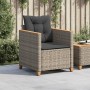 Garden armchair with gray synthetic rattan cushions by , Garden chairs - Ref: Foro24-366322, Price: 101,95 €, Discount: %