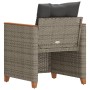 Garden armchair with gray synthetic rattan cushions by , Garden chairs - Ref: Foro24-366322, Price: 101,95 €, Discount: %