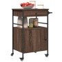 Oak brown engineered wood kitchen cart 56x43x89.5 cm by , Kitchen and dining carts - Ref: Foro24-842395, Price: 87,23 €, Disc...