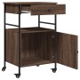 Oak brown engineered wood kitchen cart 56x43x89.5 cm by , Kitchen and dining carts - Ref: Foro24-842395, Price: 87,23 €, Disc...