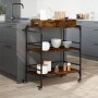 Engineered wood kitchen cart smoked oak 81.5x41x92.5 cm by , Kitchen and dining carts - Ref: Foro24-842343, Price: 76,79 €, D...