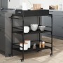 Black Engineered Wood Kitchen Cart 81.5x41x92.5cm by , Kitchen and dining carts - Ref: Foro24-842341, Price: 79,30 €, Discoun...