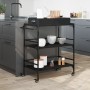 Black Engineered Wood Kitchen Cart 81.5x41x92.5cm by , Kitchen and dining carts - Ref: Foro24-842341, Price: 79,30 €, Discoun...