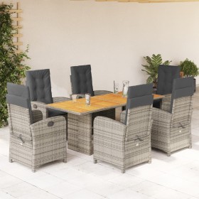 Garten-Essgruppe 7-teilig und graue synthetische Rattankissen von , Gartensets - Ref: Foro24-3212278, Preis: 1,00 €, Rabatt: %