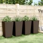 Planters 4 units PP brown 32.5x32.5x57 cm by , Pots and planters - Ref: Foro24-367855, Price: 120,99 €, Discount: %