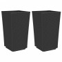 Jardineras 2 unidades PP negro 32,5x32,5x57 cm de , Maceteros y jardineras - Ref: Foro24-367848, Precio: 78,88 €, Descuento: %