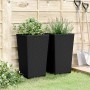 Jardineras 2 unidades PP negro 32,5x32,5x57 cm de , Maceteros y jardineras - Ref: Foro24-367848, Precio: 78,88 €, Descuento: %