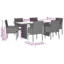 Set de comedor de jardín 7 pzas y cojines ratán sintético negro de , Conjuntos de jardín - Ref: Foro24-3213506, Precio: 466,8...