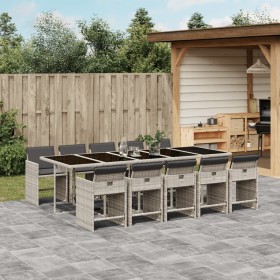 Garten-Essgruppe 11-teilig und graue synthetische Rattankissen von , Gartensets - Ref: Foro24-3211115, Preis: 861,99 €, Rabat...