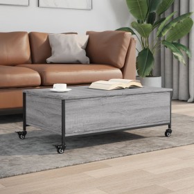 Coffee table with wheels gray engineered wood 91x55x34 cm by , Coffee table - Ref: Foro24-842299, Price: 72,87 €, Discount: %