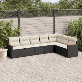 7-piece garden dining set and black synthetic rattan cushions by , Garden sets - Ref: Foro24-3258430, Price: 439,65 €, Discou...