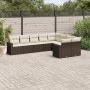 9-teiliges Gartensofa-Set und braune Kissen aus synthetischem Rattan von , Modulare Sofas für den Außenbereich - Ref: Foro24-...