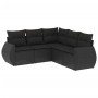 Set de muebles de jardín 5 pzas y cojines ratán sintético negro de , Conjuntos de jardín - Ref: Foro24-3253682, Precio: 354,9...