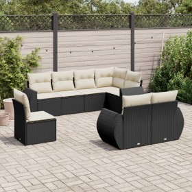 8-teiliges Gartensofa-Set und schwarze synthetische Rattankissen von , Gartensets - Ref: Foro24-3253973, Preis: 569,84 €, Rab...