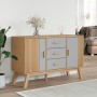 OLDEN sideboard solid pine wood gray and brown 114x43x73.5 cm by , Sideboards - Ref: Foro24-358598, Price: 164,29 €, Discount: %