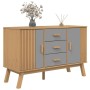 OLDEN sideboard solid pine wood gray and brown 114x43x73.5 cm by , Sideboards - Ref: Foro24-358598, Price: 164,29 €, Discount: %