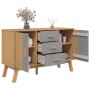 OLDEN sideboard solid pine wood gray and brown 114x43x73.5 cm by , Sideboards - Ref: Foro24-358598, Price: 164,29 €, Discount: %