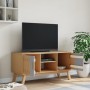 OLDEN TV-Schrank aus massivem Kiefernholz, grau und braun, 114 x 43 x 57 cm von , TV-Möbel - Ref: Foro24-358601, Preis: 115,9...