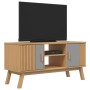 OLDEN TV cabinet solid pine wood gray and brown 114x43x57cm by , TV Furniture - Ref: Foro24-358601, Price: 116,33 €, Discount: %