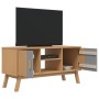 OLDEN TV-Schrank aus massivem Kiefernholz, grau und braun, 114 x 43 x 57 cm von , TV-Möbel - Ref: Foro24-358601, Preis: 115,9...