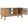 OLDEN TV-Schrank aus massivem Kiefernholz, grau und braun, 114 x 43 x 57 cm von , TV-Möbel - Ref: Foro24-358601, Preis: 115,9...