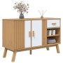 OLDEN sideboard solid white and brown pine wood 114x43x73.5cm by , Sideboards - Ref: Foro24-358608, Price: 154,82 €, Discount: %