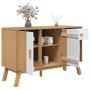 OLDEN sideboard solid white and brown pine wood 114x43x73.5cm by , Sideboards - Ref: Foro24-358608, Price: 154,82 €, Discount: %