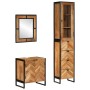 3-piece bathroom furniture set in solid acacia wood and iron by , bathroom vanities - Ref: Foro24-3217120, Price: 630,66 €, D...