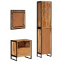 Conjunto de muebles baño 3 pzas madera maciza acacia y hierro de , Tocadores de baño - Ref: Foro24-3217120, Precio: 630,99 €,...