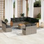 12-teiliges Gartensofa-Set mit grauen synthetischen Rattankissen von , Gartensets - Ref: Foro24-3227775, Preis: 756,37 €, Rab...