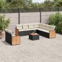 Garden sofa set 10 pieces with black synthetic rattan cushions by , Garden sets - Ref: Foro24-3260187, Price: 669,49 €, Disco...