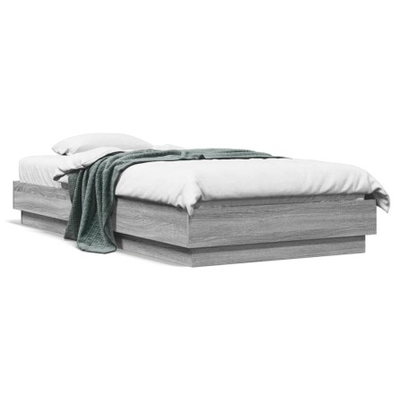 Estructura de cama madera de ingeniería gris Sonoma 90x190 cm de , Camas y somieres - Ref: Foro24-839635, Precio: 94,76 €, De...