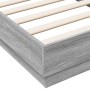 Sonoma gray engineered wood bed frame 90x190 cm by , Beds and slatted bases - Ref: Foro24-839635, Price: 94,76 €, Discount: %