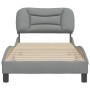 Estructura de cama con cabecero de tela gris claro 90x190 cm de , Camas y somieres - Ref: Foro24-3207737, Precio: 154,02 €, D...