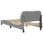 Estructura de cama con cabecero de tela gris claro 90x190 cm de , Camas y somieres - Ref: Foro24-3207737, Precio: 154,02 €, D...